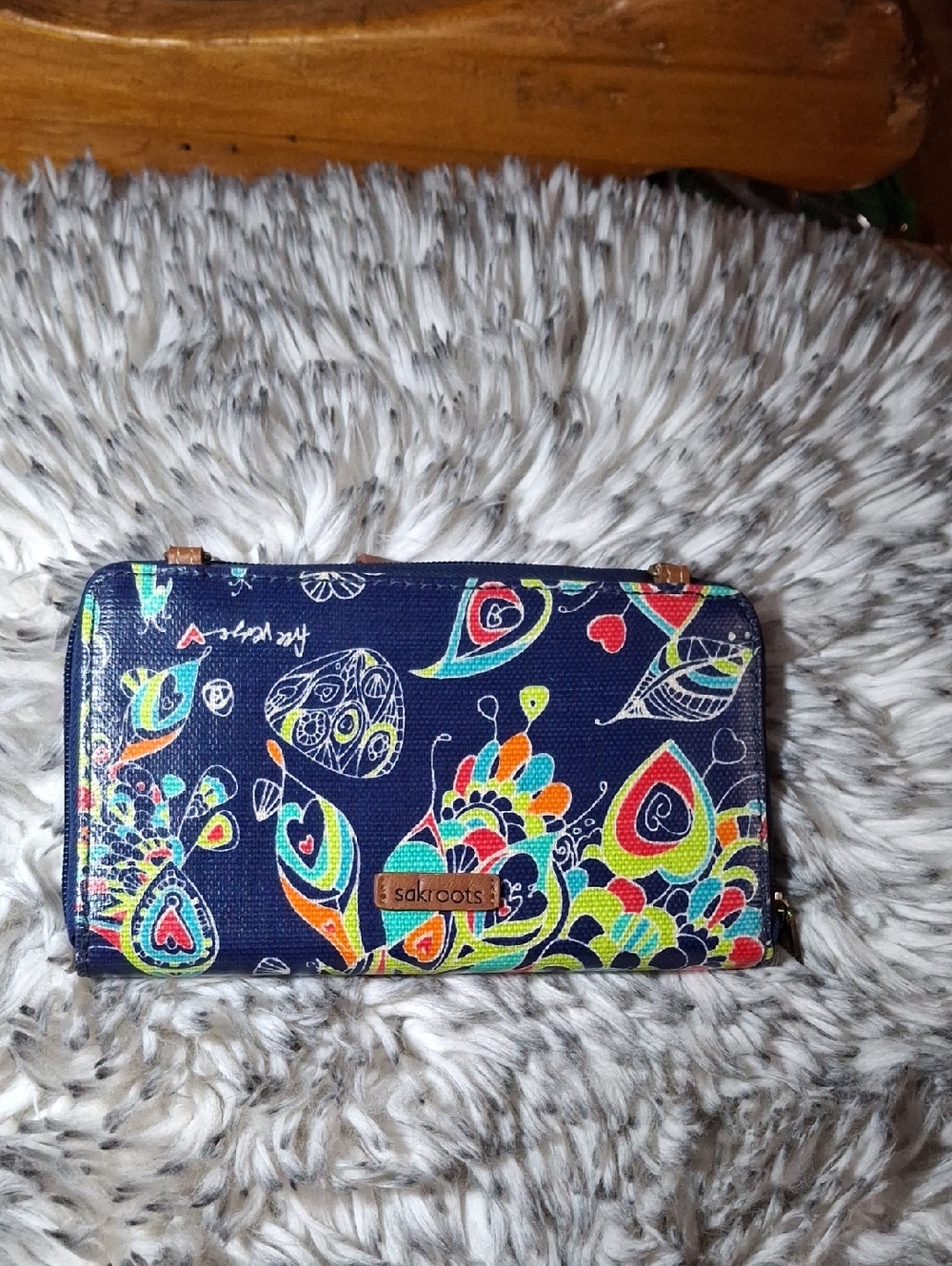 Sakroots Navy Multicolor Paisley Zip-Around Wallet
